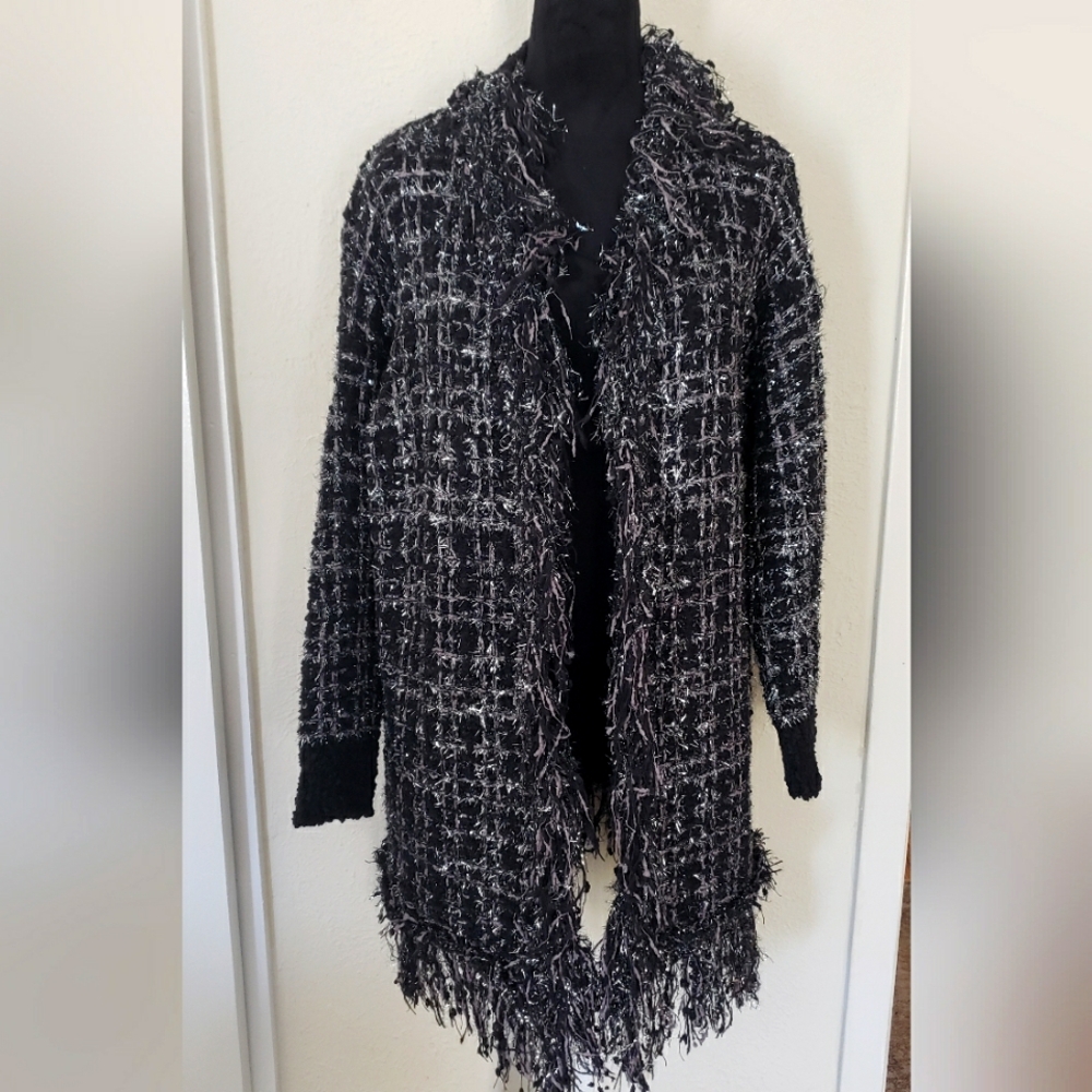 Oliver.o Black Tweed/Shag Long Sweater